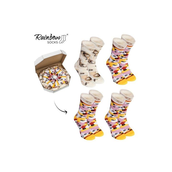 kojinės Pizza 4 poros Capricciosa ZOOKSY/RAINBOW SOCKS