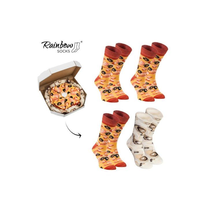 kojinės Pizza 4 poros Jūros gėrybės ZOOKSY/RAINBOW SOCKS