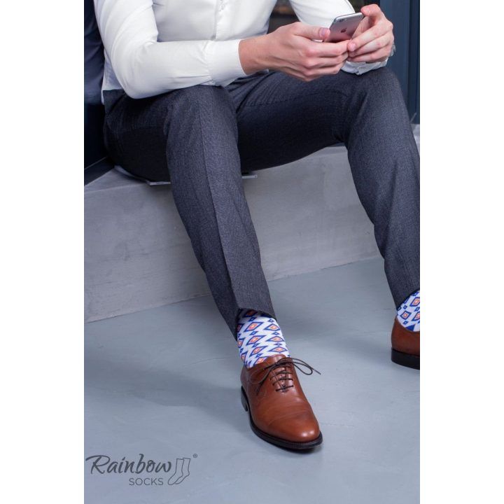 kojinės su geometriniais raštais iš 3 porų ZOOKSY/RAINBOW SOCKS
