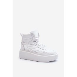 Zazoo 3392/X Moterų odiniai platforminiai sportiniai bateliai White ZAZOO