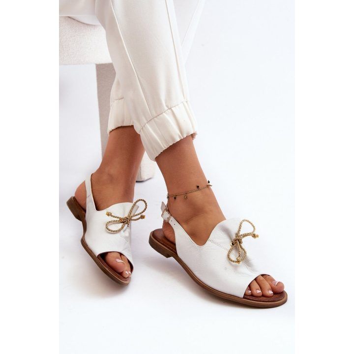 Odiniai plokšti sandalai Zazoo 2898 White ZAZOO