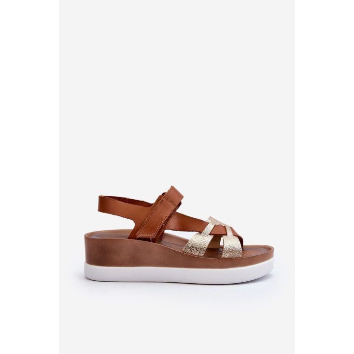 Moteriški odiniai platforminiai sandalai Brown ZAZOO
