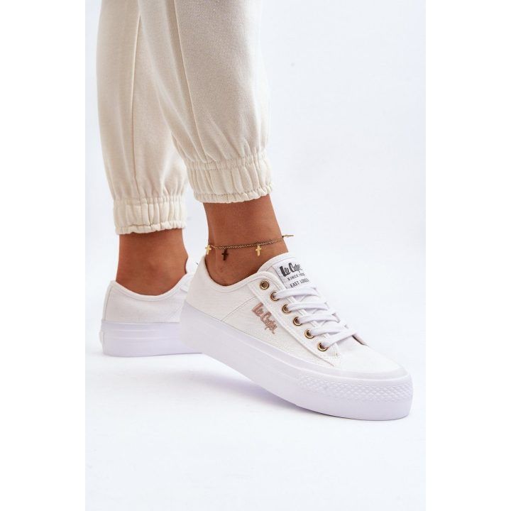 Moteriški platforminiai kedai balti Lee Cooper LEE COOPER