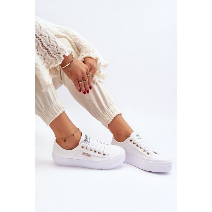 Moteriški platforminiai kedai balti Lee Cooper LEE COOPER