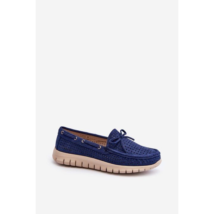 Moteriški mokasinai su lanku Navy Blue Reece VINCEZA