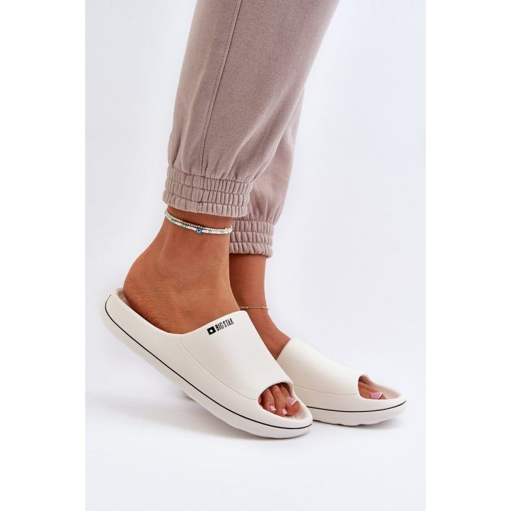 Moteriškos šlepetės atviru priekiu baltos Big Star BIG STAR SHOES