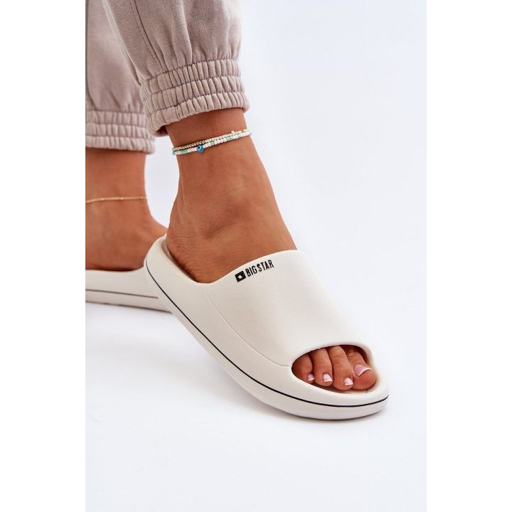 Moteriškos šlepetės atviru priekiu baltos Big Star BIG STAR SHOES