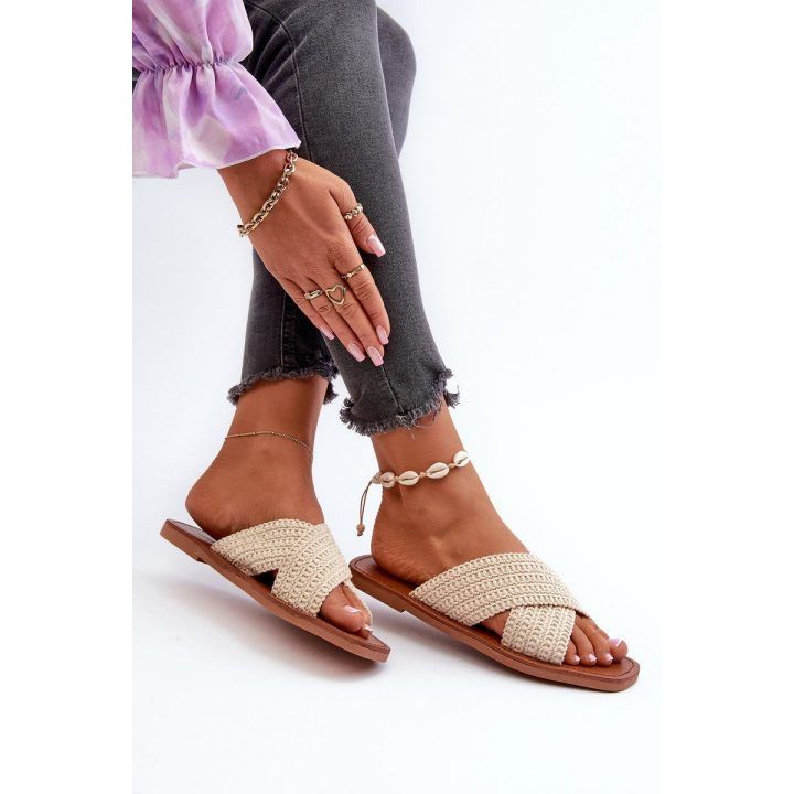 Moteriški plokšti sandalai Big Star NN274078 Smėlio spalvos BIG STAR SHOES