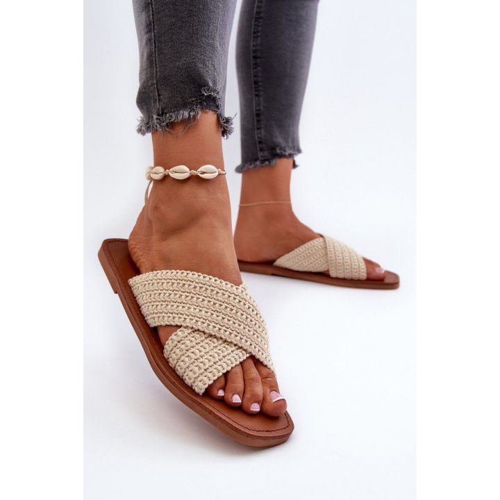 Moteriški plokšti sandalai Big Star NN274078 Smėlio spalvos BIG STAR SHOES