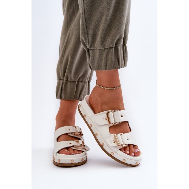 Moteriški platforminiai sandalai su sagtimis balti Big Star BIG STAR SHOES
