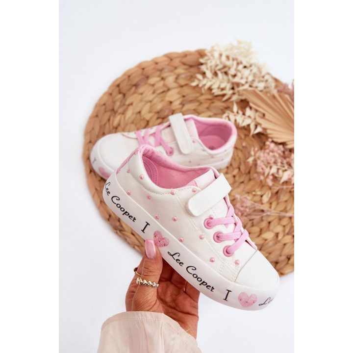 Lee Cooper LCW 2159 Baltos spalvos mergaičių sportbačiai LEE COOPER
