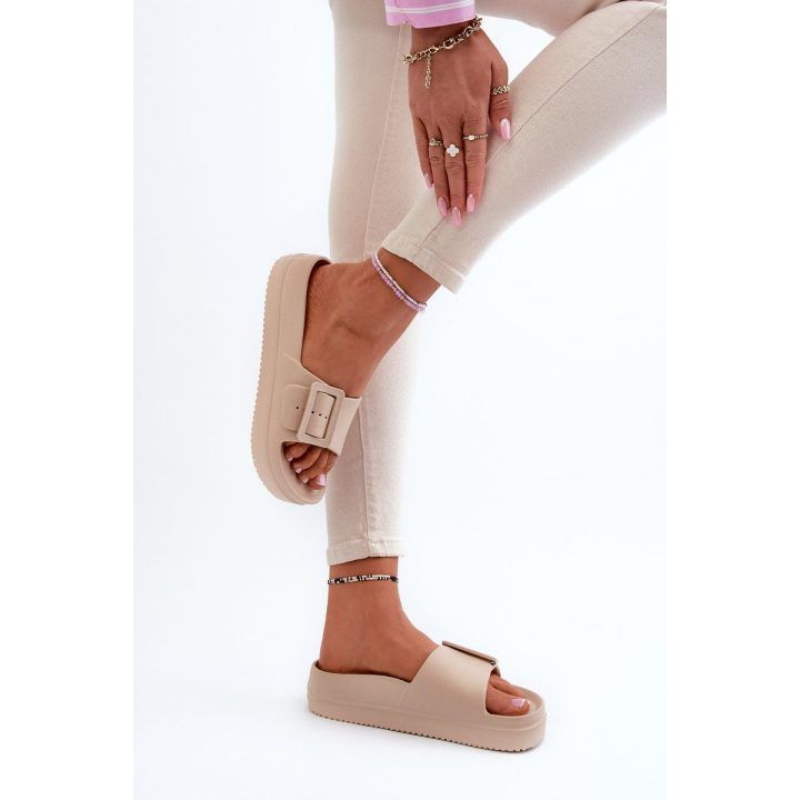 Moteriški putų platformos sandalai su sagtimi Big Star NN274A666 Smėlio spalvos BIG STAR SHOES
