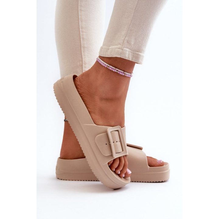Moteriški putų platformos sandalai su sagtimi Big Star NN274A666 Smėlio spalvos BIG STAR SHOES