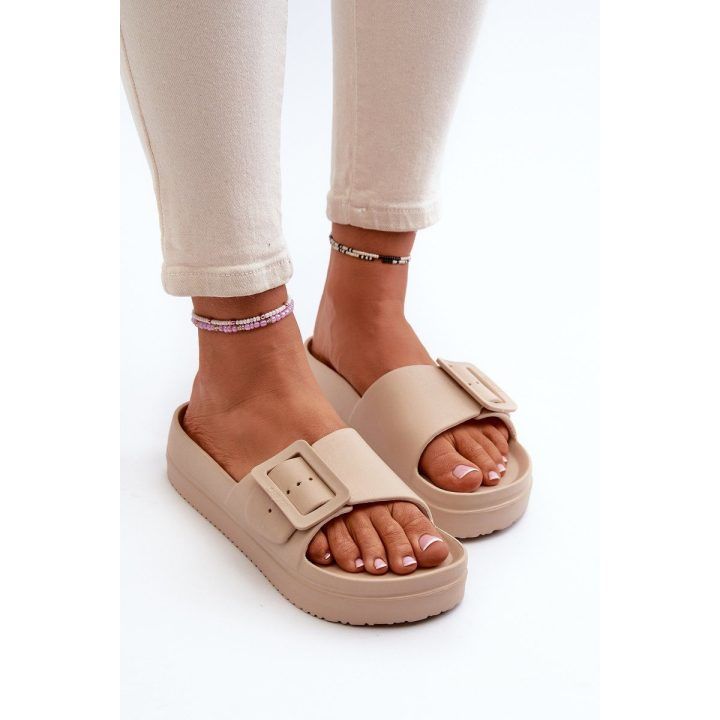 Moteriški putų platformos sandalai su sagtimi Big Star NN274A666 Smėlio spalvos BIG STAR SHOES