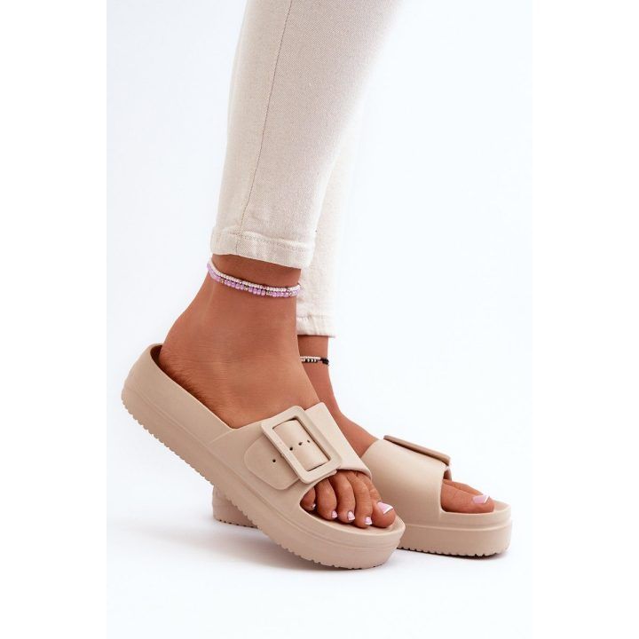 Moteriški putų platformos sandalai su sagtimi Big Star NN274A666 Smėlio spalvos BIG STAR SHOES