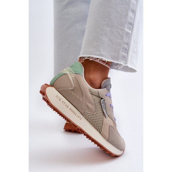 Moteriški platforminiai sportbačiai su atminties putų sistema Big Star NN274681 Smėlio spalvos BIG STAR SHOES