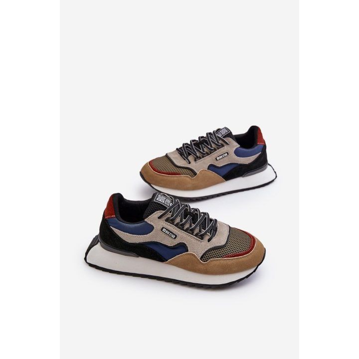 Vyriški sportbačiai Big Star NN174320 Memory Foam System Smėlio spalvos-Blue BIG STAR SHOES