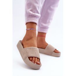 platforminiai zomšiniai sandalai Big Star NN274A671 Smėlio spalvos BIG STAR SHOES