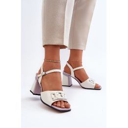 Elegantiški aukštakulniai sandalai su baltu ornamentu D&A MR38-156 S.BARSKI