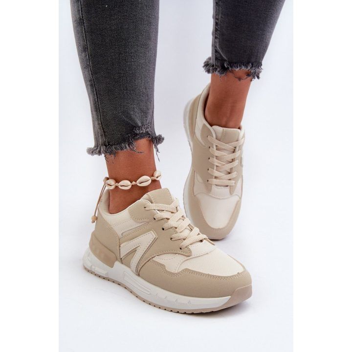 Smėlio spalvos Faux Leather Sneakers Vinelli BOTO