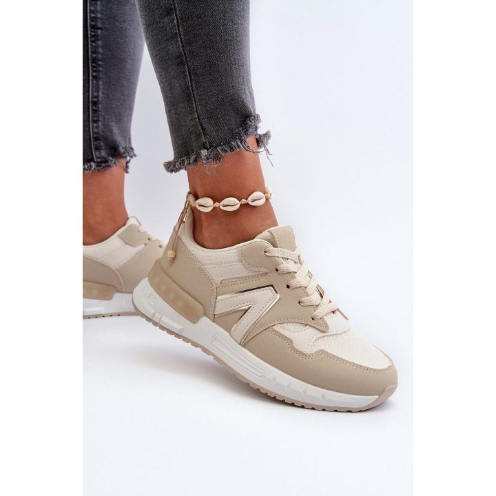 Smėlio spalvos Faux Leather Sneakers Vinelli BOTO