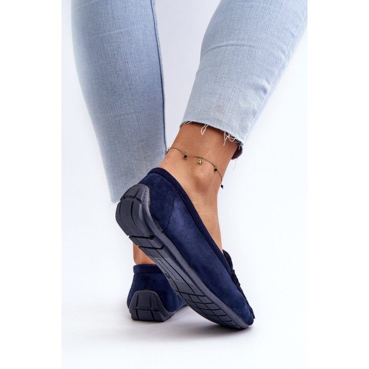 Stilingi moteriški zomšiniai mokasinai Navy Blue Rabell BOTO