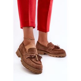 Zazoo 3469 Suede moteriški mokasinai su kutais, rudos spalvos