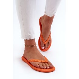 Plokščios moteriškos šlepetės Oranžinės