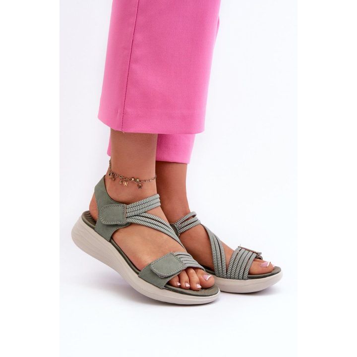 Moteriški patogūs žali Velcro sandalai Eladora EVENTO