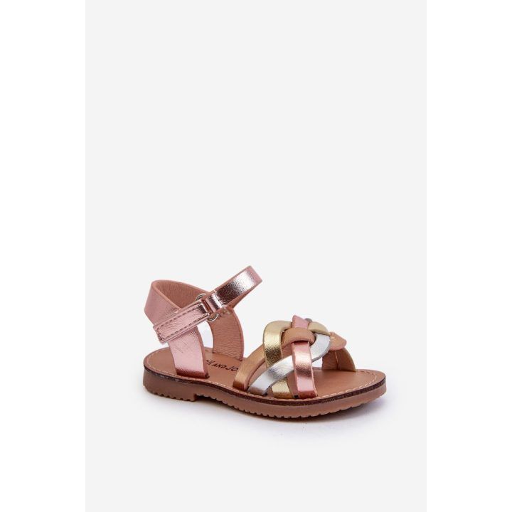Vaikiškos sandalės su Velcro“ užsegimu ir spalvotomis susipynusiomis juostomis Dianttha“ BOTO