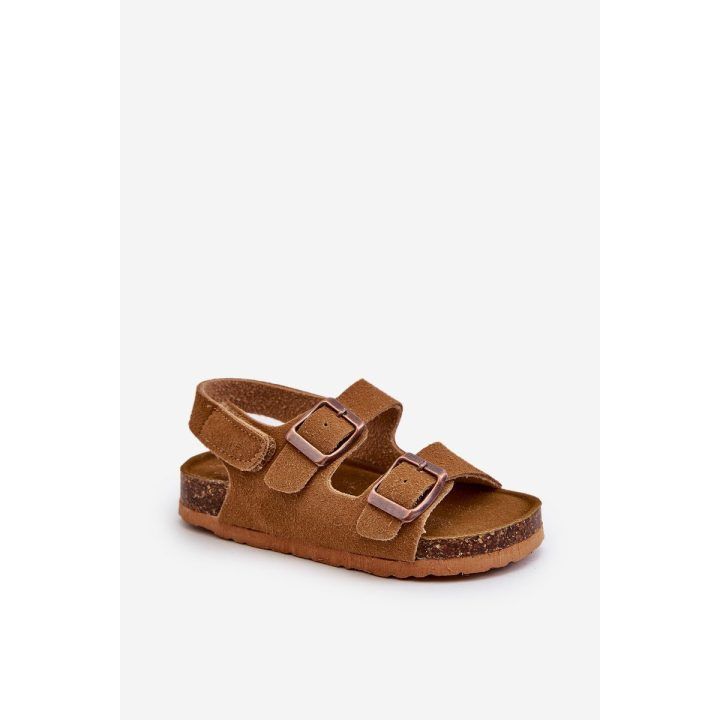 Vaikiški basutės ant kamštienos kulno su velcro užsegimu Camel Rorria BOTO