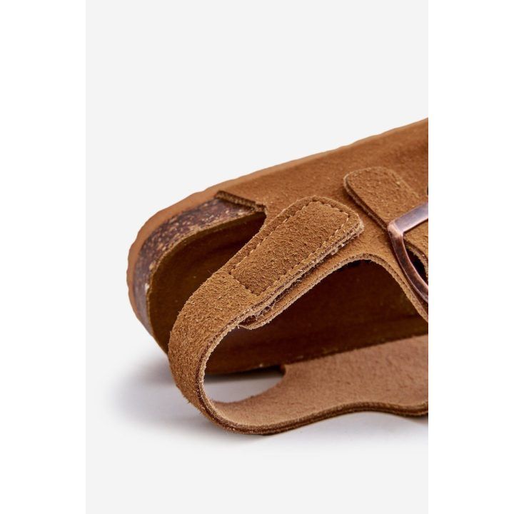 Vaikiški basutės ant kamštienos kulno su velcro užsegimu Camel Rorria BOTO