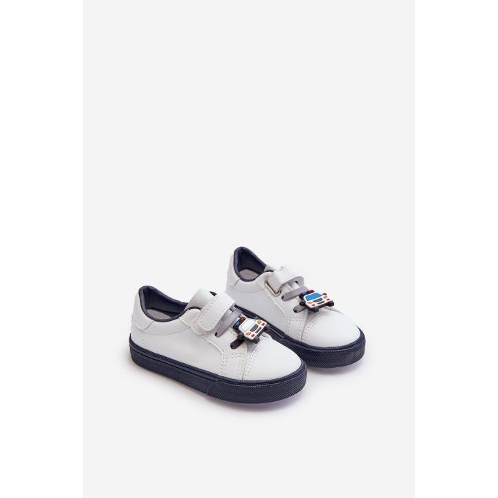 Vaikiški kedai su velcro baltos ir navy spalvos Pennyn BOTO