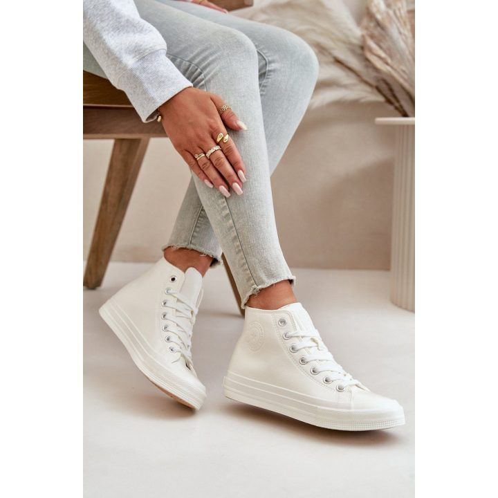 Moteriški kedai iš ekologiškos odos balti Big Star BIG STAR SHOES