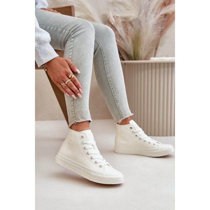 Moteriški kedai iš ekologiškos odos balti Big Star BIG STAR SHOES