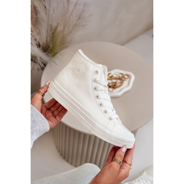 Moteriški kedai iš ekologiškos odos balti Big Star BIG STAR SHOES