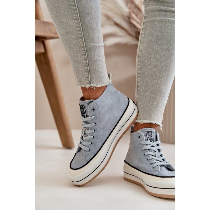 Šilti platforminiai sportbačiai iš ekologiškos odos Big Star mėlyni BIG STAR SHOES
