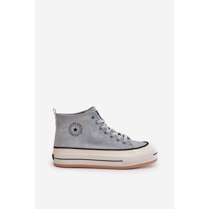 Šilti platforminiai sportbačiai iš ekologiškos odos Big Star mėlyni BIG STAR SHOES