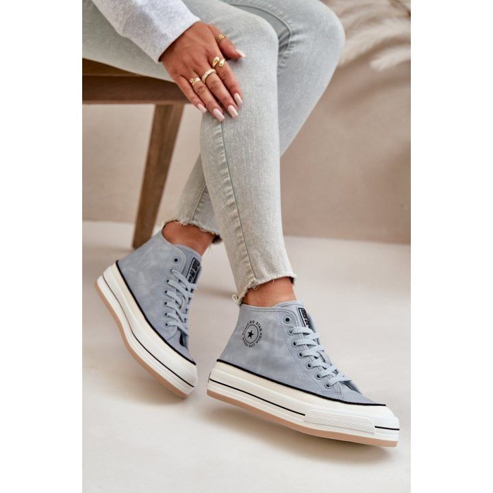 Šilti platforminiai sportbačiai iš ekologiškos odos Big Star mėlyni BIG STAR SHOES
