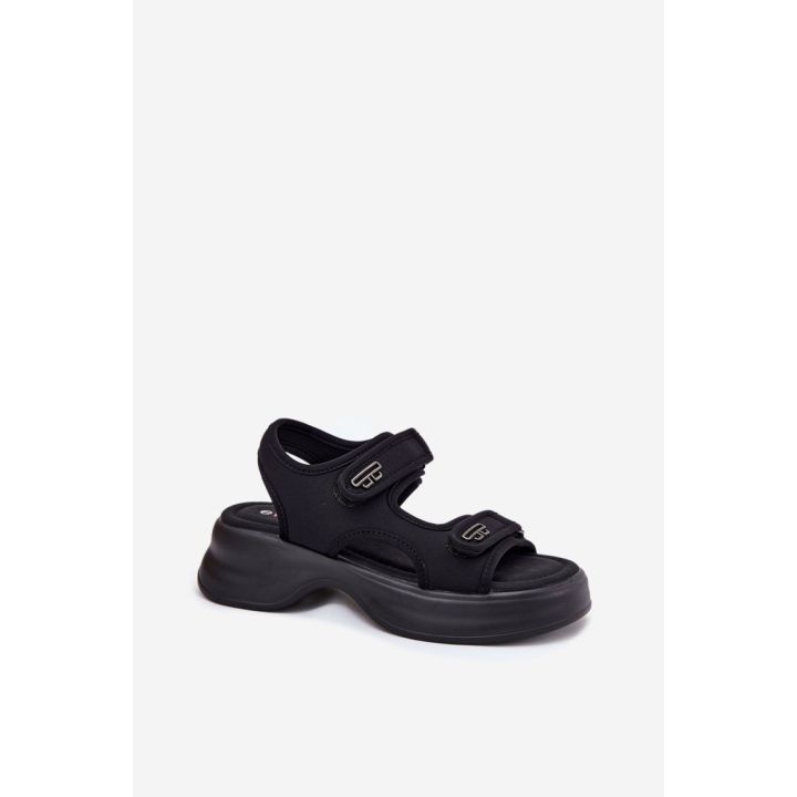 Sandalai juodi su paminkštintu padu kasdienai T.Taccardi
