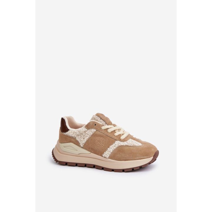 Šilti nailoniniai moteriški sportbačiai Big Star OO274A317 HI-POLY SYSTEM smėlinė BIG STAR SHOES