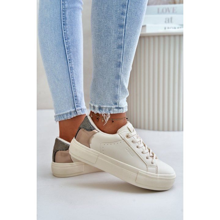 Šilti moteriški platforminiai sportbačiai Big Star OO274A454 Smėlio spalvos BIG STAR SHOES