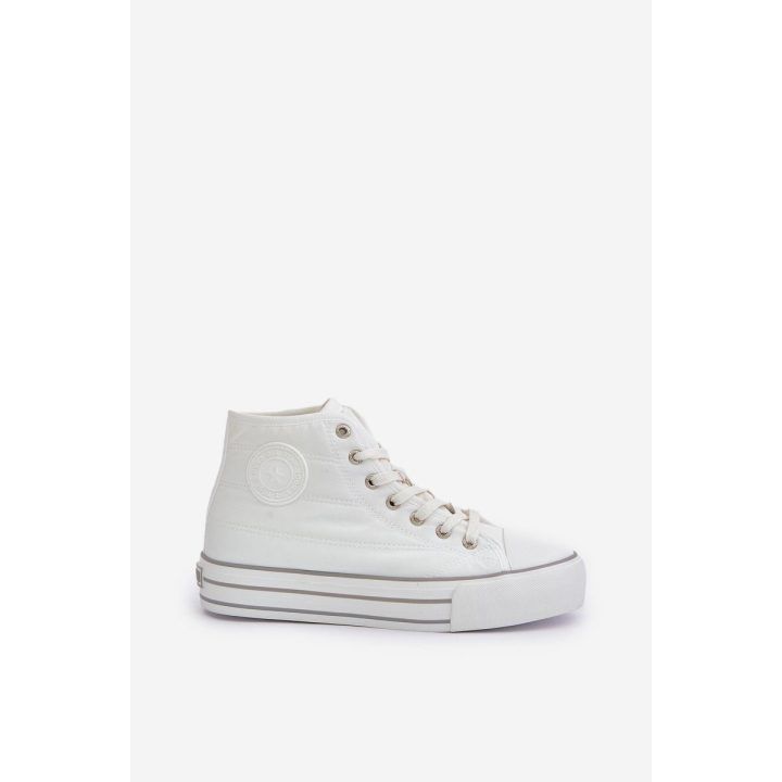 Moteriški plokščiapadžiai su platforma Balti BIG STAR SHOES