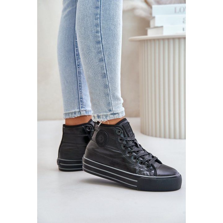 Moteriški auliniai sportbačiai ant platformos juodos spalvos BIG STAR SHOES
