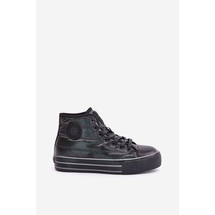 Moteriški auliniai sportbačiai ant platformos juodos spalvos BIG STAR SHOES