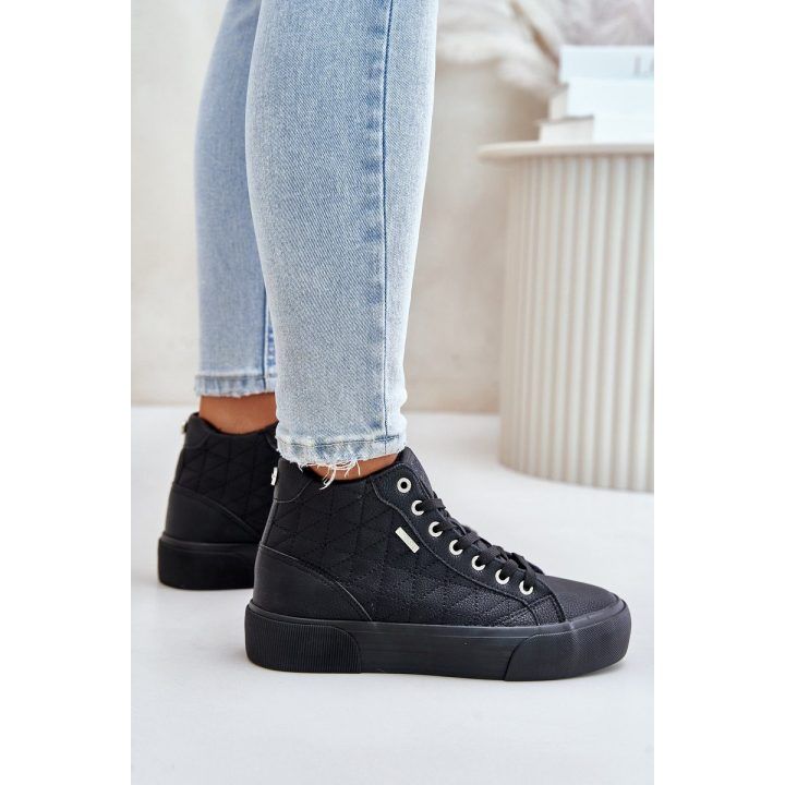 Šilti moteriški sportbačiai su siūlėmis Big Star Juoda BIG STAR SHOES