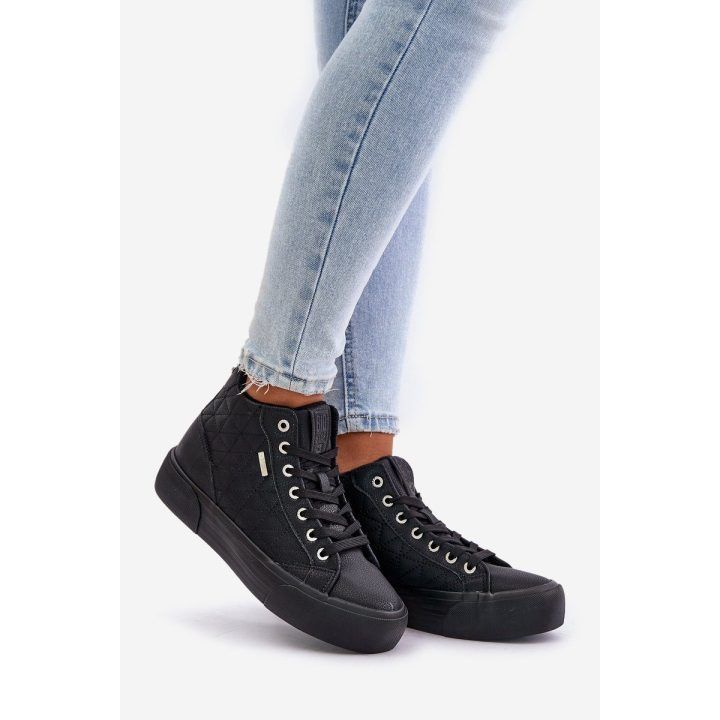 Šilti moteriški sportbačiai su siūlėmis Big Star Juoda BIG STAR SHOES