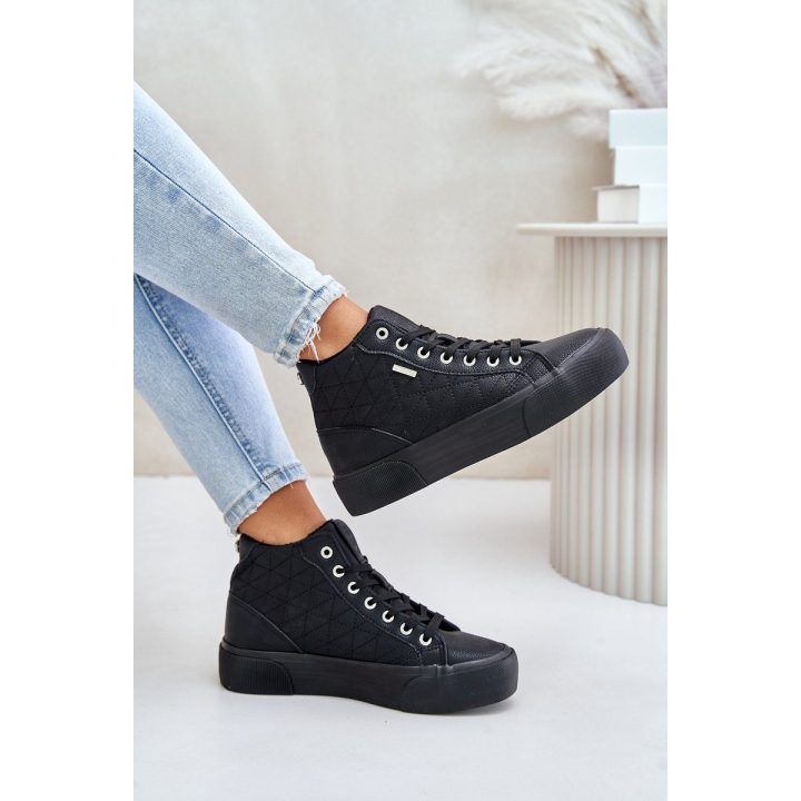 Šilti moteriški sportbačiai su siūlėmis Big Star Juoda BIG STAR SHOES