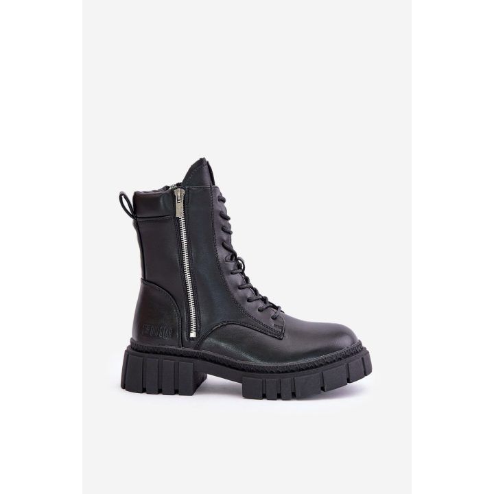 Aulinukai juodi iš ekologiškos odos su užtrauktuku Big Star BIG STAR SHOES