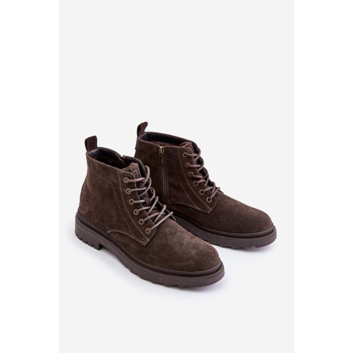 Vyriški zomšiniai batai su užtrauktuku Big Star rudi BIG STAR SHOES